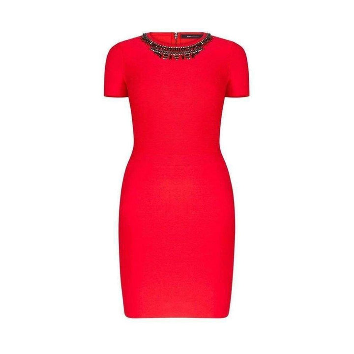 BCBGMAXAZRIA-Kaylen Embellished Cutout-Back Dress - Runway Catalog