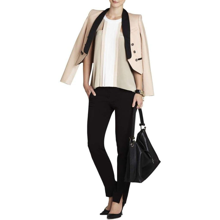 Kayli Silk Color-Blocked Cutout Top