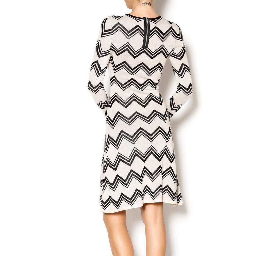 Keeley Jacquard Zigzag Sweater Silk Blend Dress
