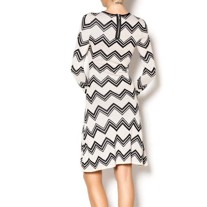 Keeley Jacquard Zigzag Sweater Silk Blend Dress