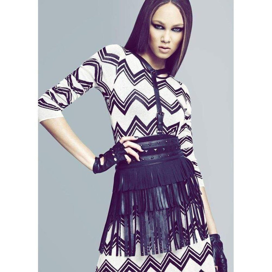 Keeley Jacquard Zigzag Sweater Silk Blend Dress