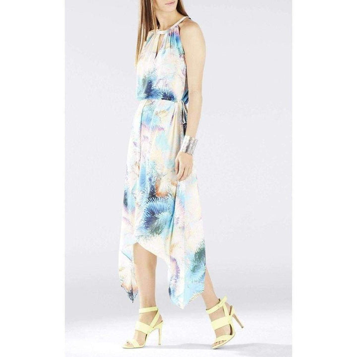 Keelie Printed Waist Tie Halter Dress
