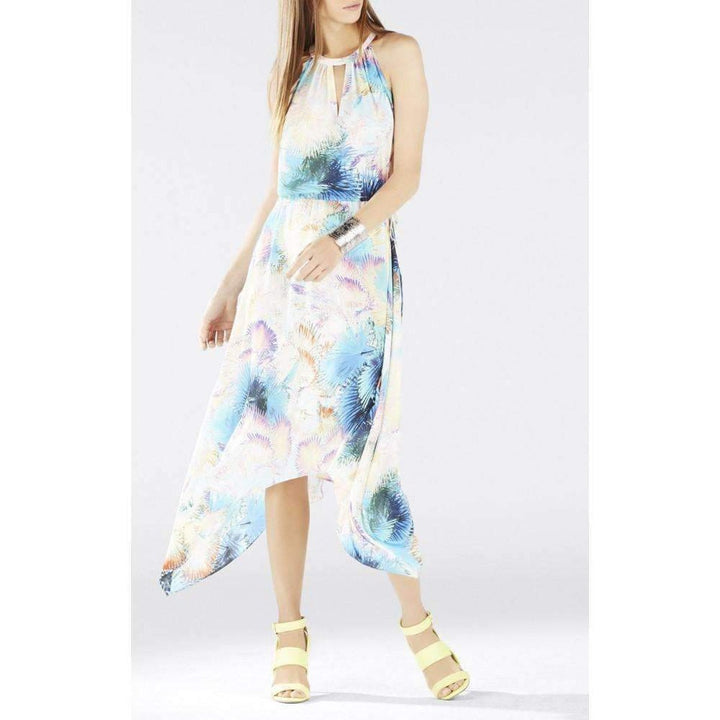 Keelie Printed Waist Tie Halter Dress