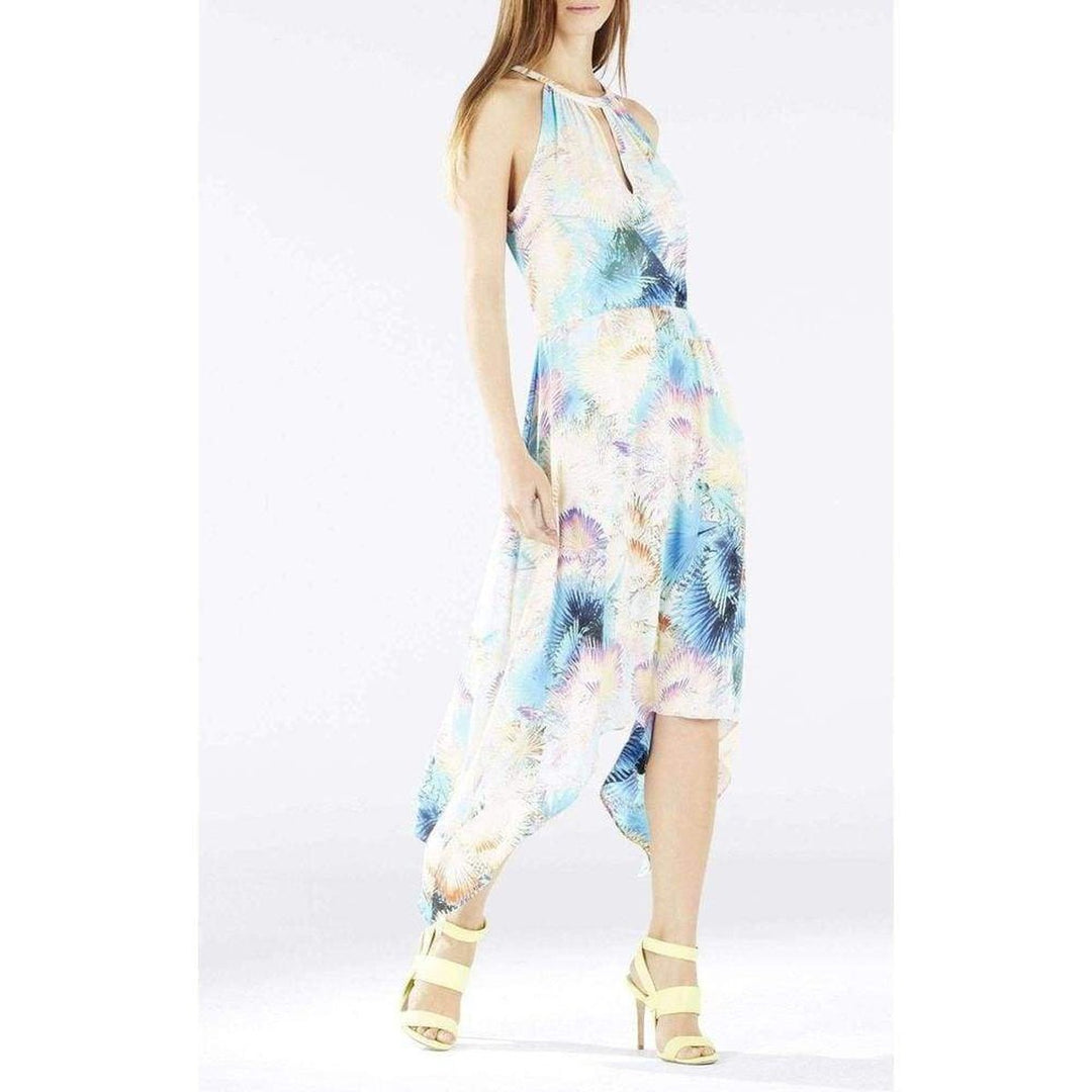 BCBGMAXAZRIA-Keelie Printed Waist Tie Halter Dress - Runway Catalog