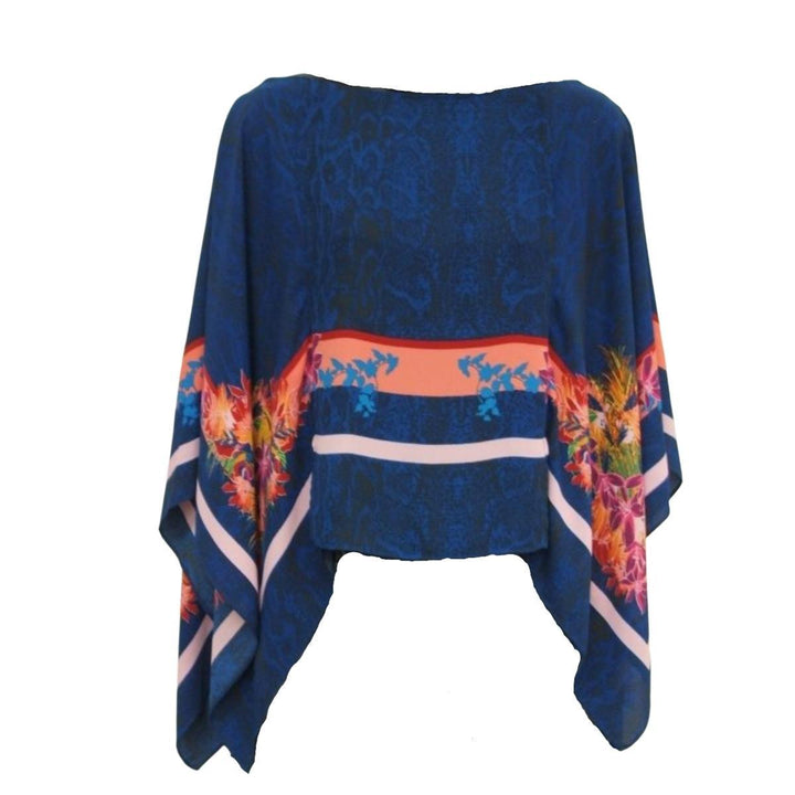 BCBGMAXAZRIA-Kei Scarf Print Poncho Top - Runway Catalog