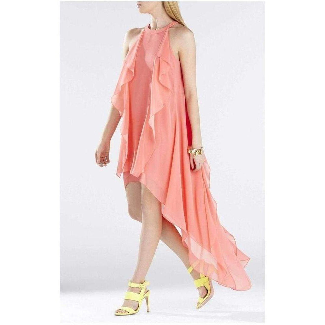 Kelsia Cascade Ruffle Halter Dress IQI66D43-6R3