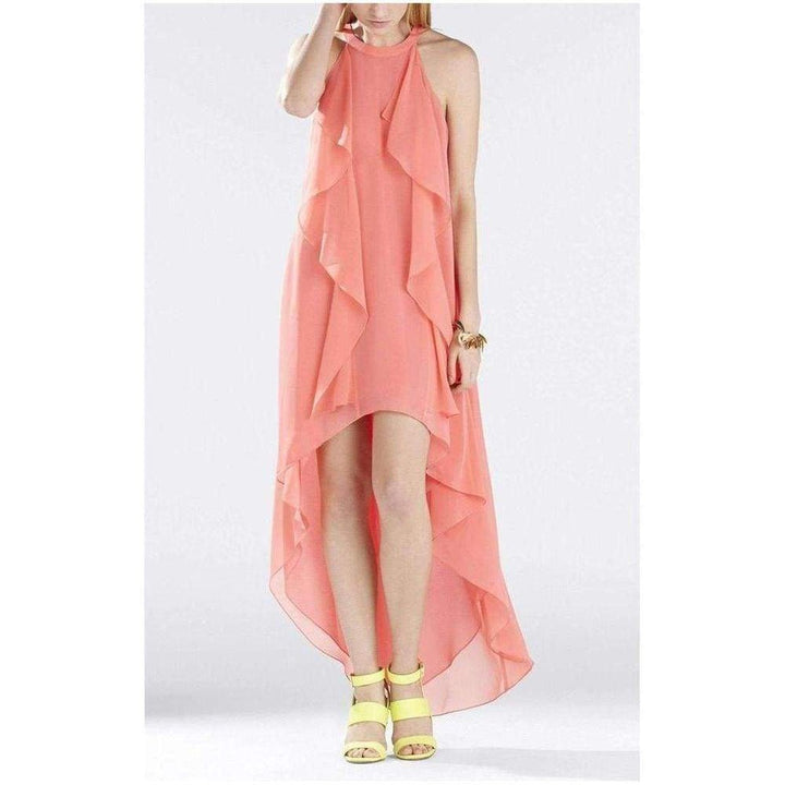 Kelsia Cascade Ruffle Halter Dress IQI66D43-6R3