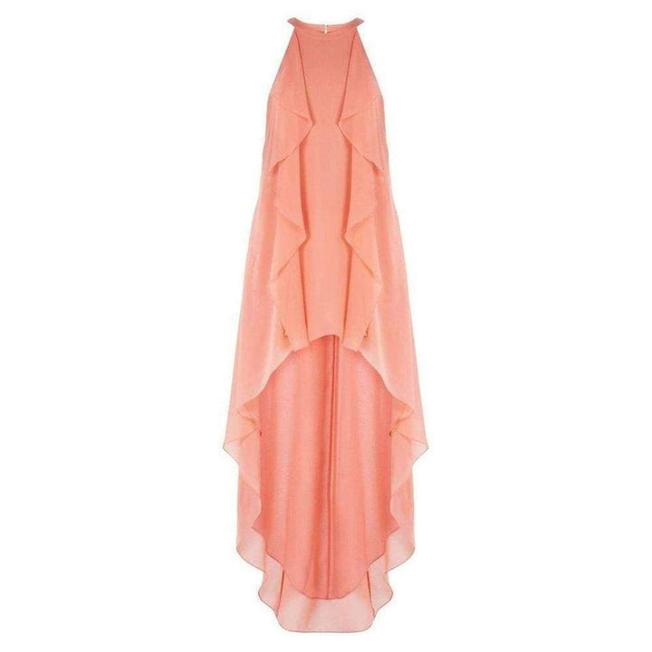 BCBGMAXAZRIA-Kelsia Cascade Ruffle Halter Dress IQI66D43-6R3 - Runway Catalog