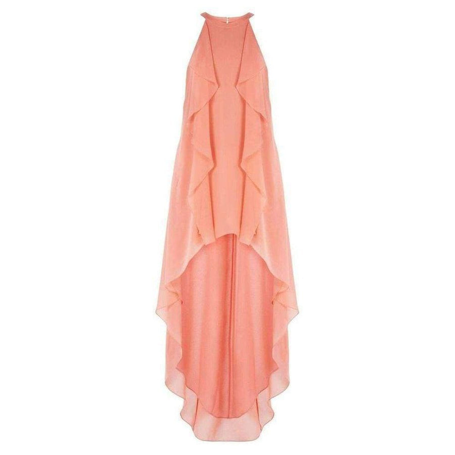 BCBGMAXAZRIA-Kelsia Cascade Ruffle Halter Dress IQI66D43-6R3 - Runway Catalog