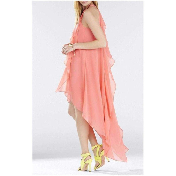 Kelsia Cascade Ruffle Halter Dress IQI66D43-6R3