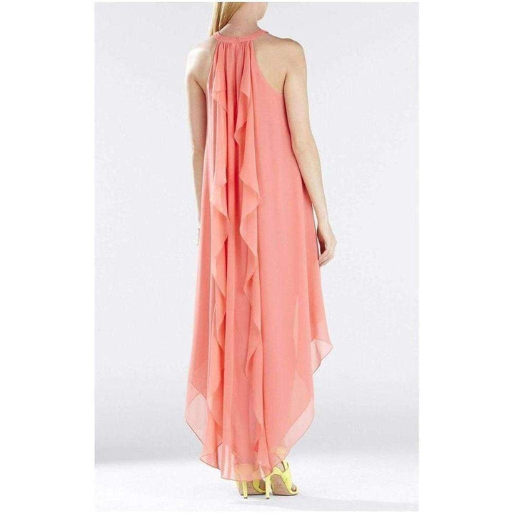 Kelsia Cascade Ruffle Halter Dress IQI66D43-6R3