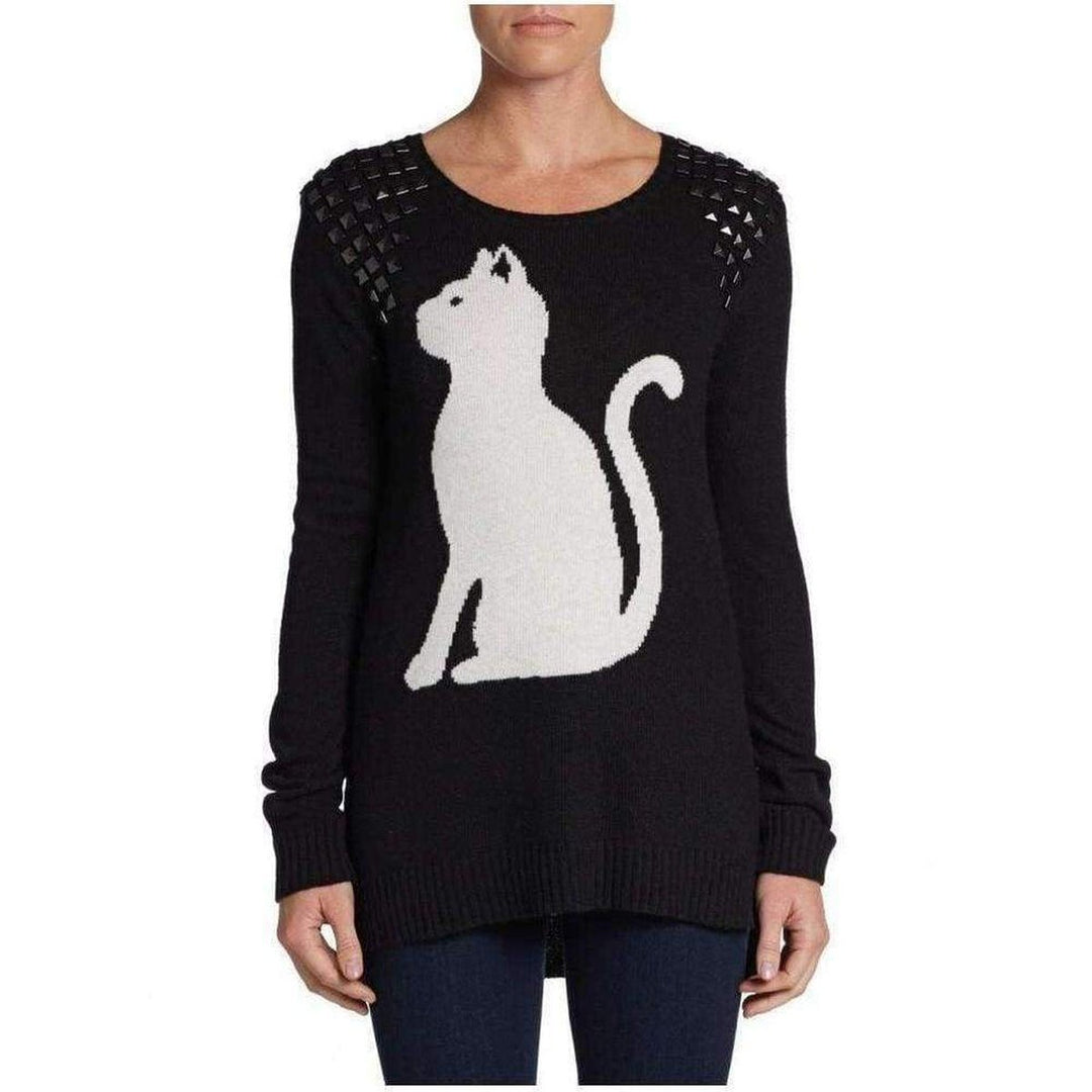 BCBGMAXAZRIA-Keri Intarsia Studded Cashmere Blend Pullover - Runway Catalog