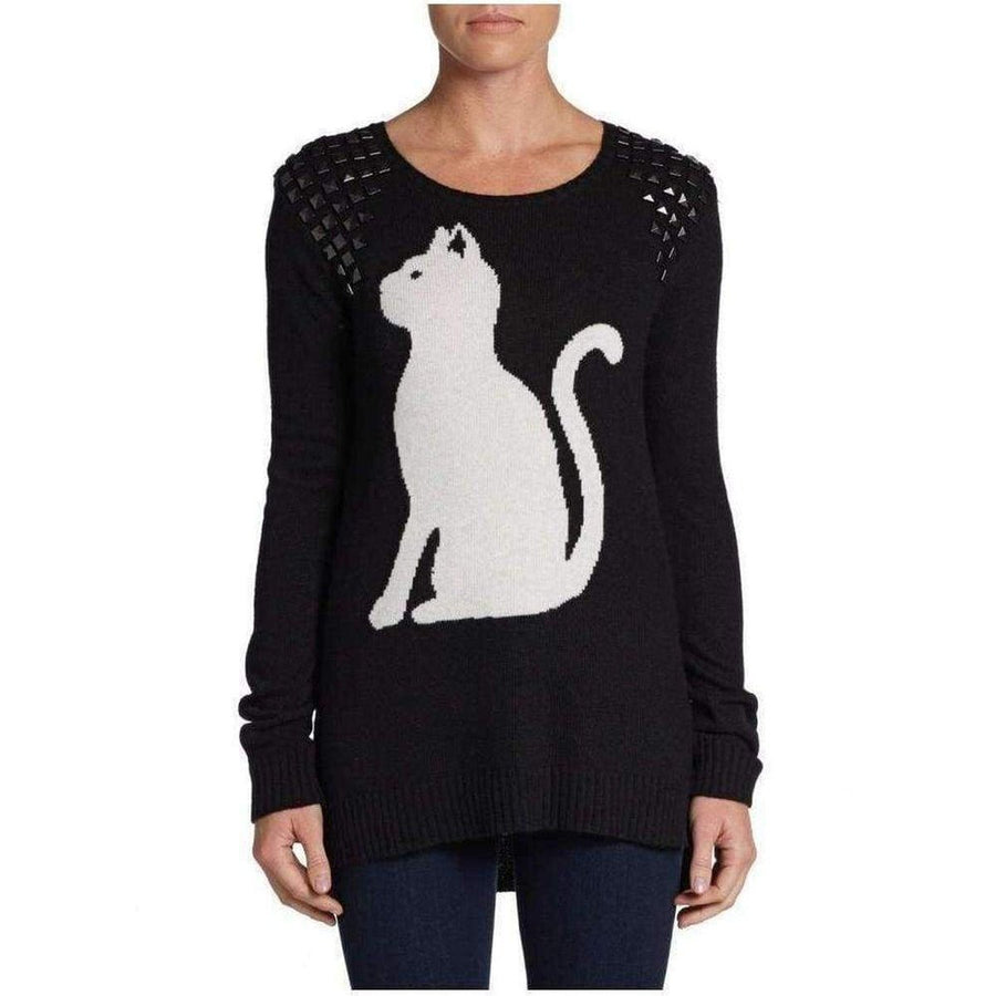 BCBGMAXAZRIA-Keri Intarsia Studded Cashmere Blend Pullover - Runway Catalog