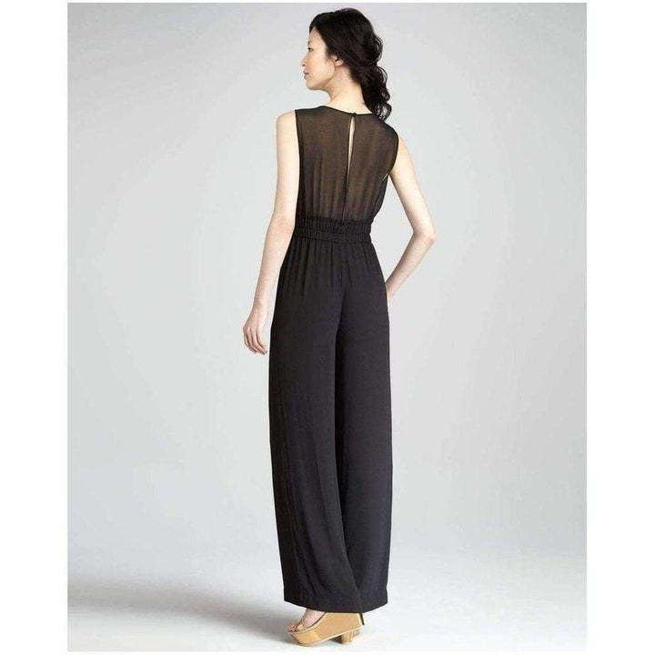 Kiara Black Silk Sleeveless Jumpsuit
