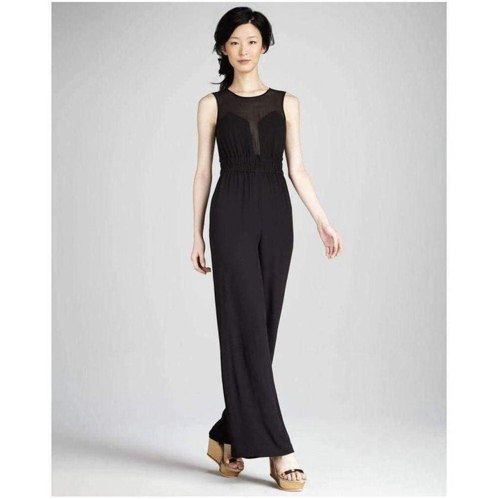 BCBGMAXAZRIA-Kiara Black Silk Sleeveless Jumpsuit - Runway Catalog