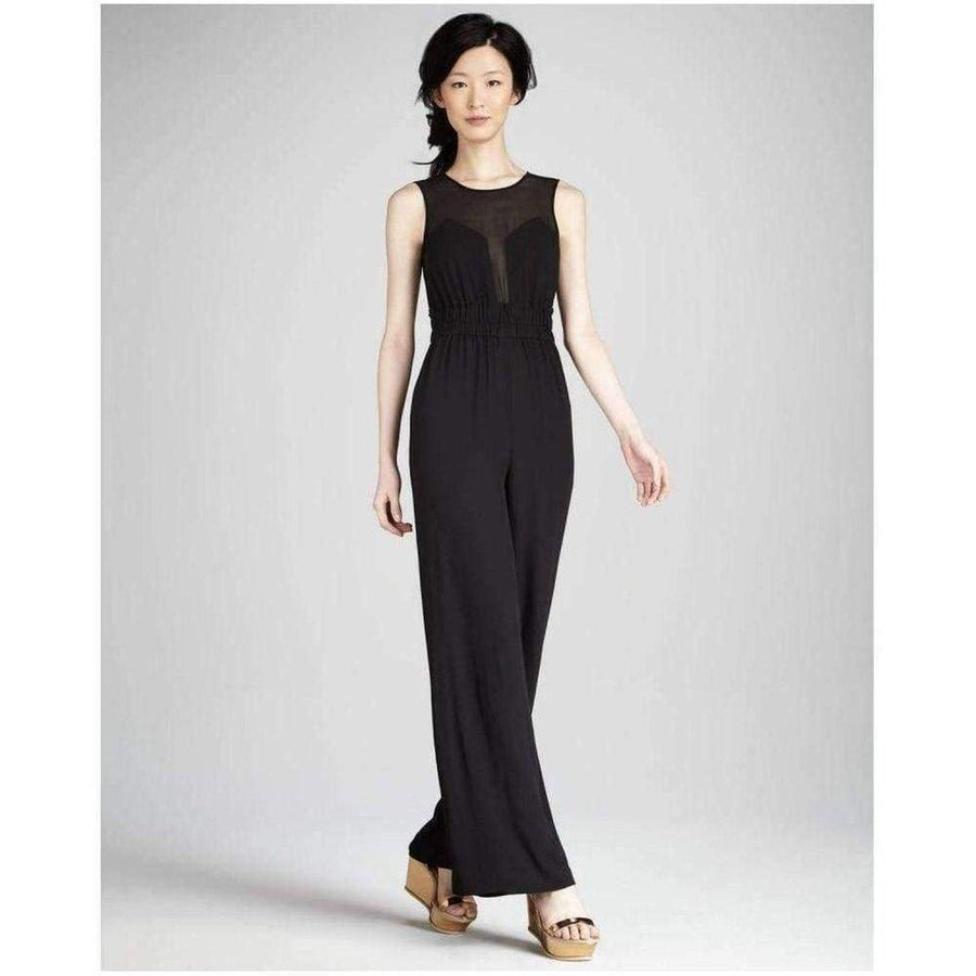 BCBGMAXAZRIA-Kiara Black Silk Sleeveless Jumpsuit - Runway Catalog