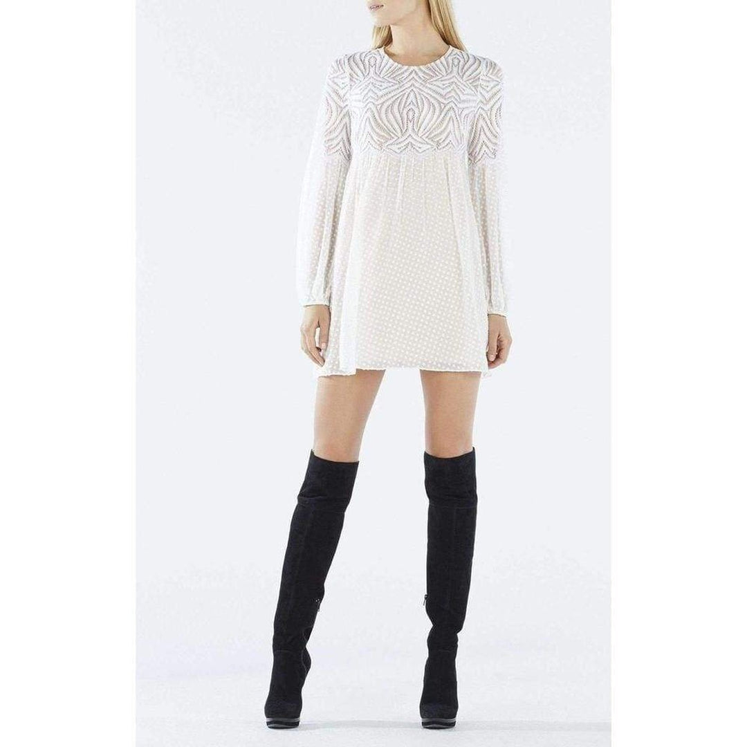 Kitra Lace Peasant Dress