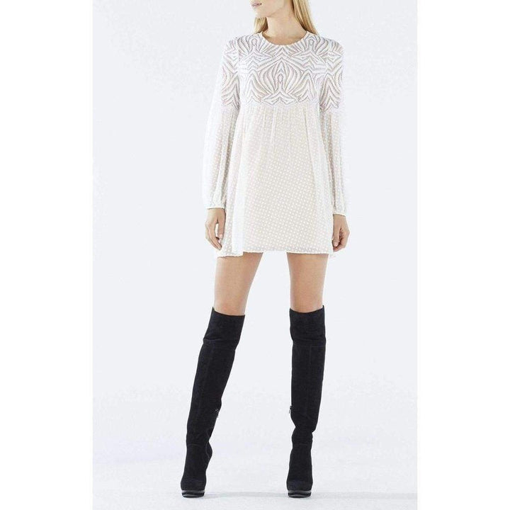 Kitra Lace Peasant Dress