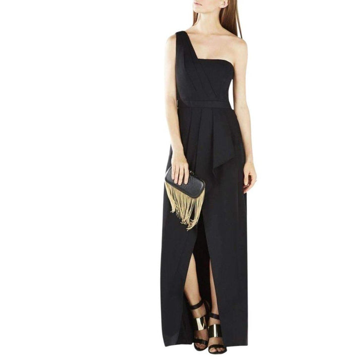 Kristine One-Shoulder Peplum Gown