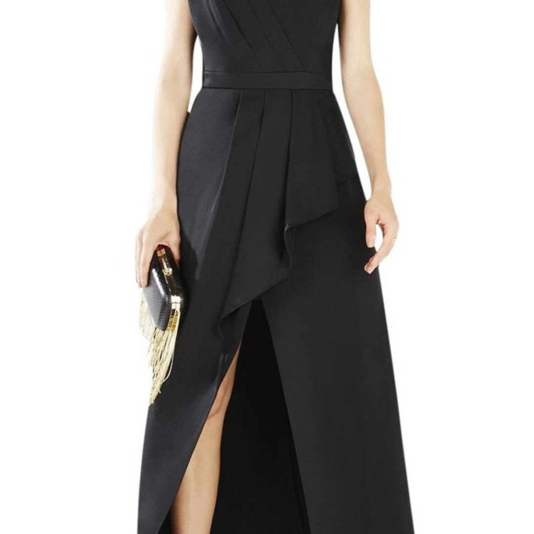 Kristine One-Shoulder Peplum Gown