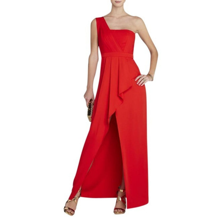 Kristine One-Shoulder Peplum Gown