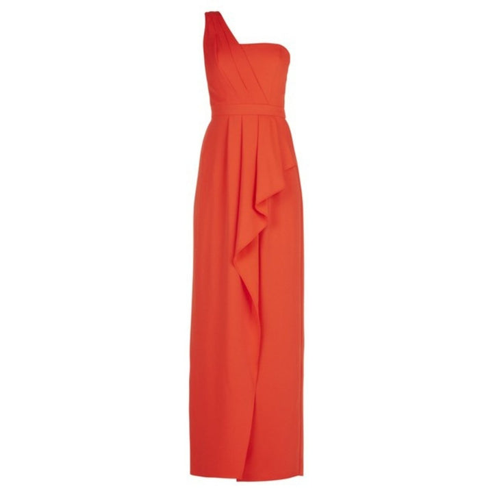BCBGMAXAZRIA-Kristine One-Shoulder Red Peplum Gown - Runway Catalog