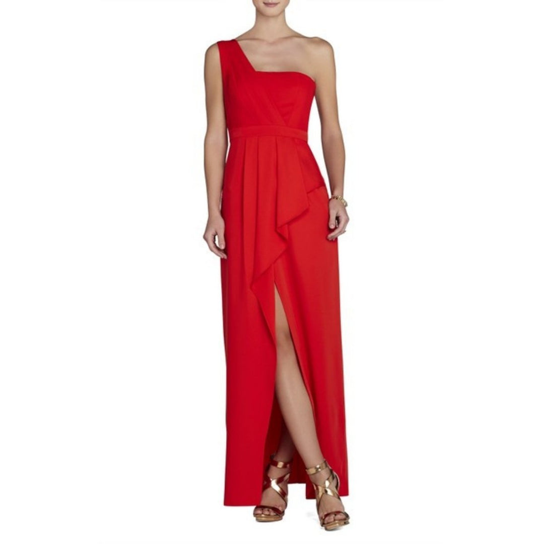 Kristine One-Shoulder Peplum Gown