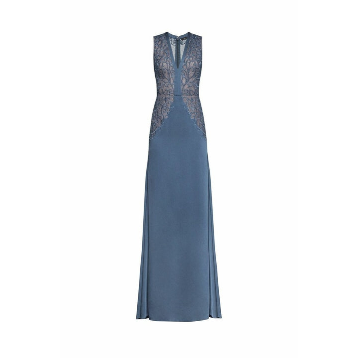 BCBGMAXAZRIA-Lace Embroidered Satin Gown - Runway Catalog