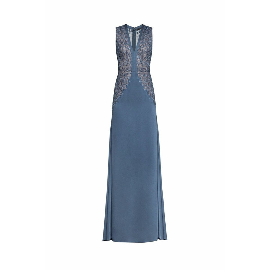 BCBGMAXAZRIA-Lace Embroidered Satin Gown - Runway Catalog