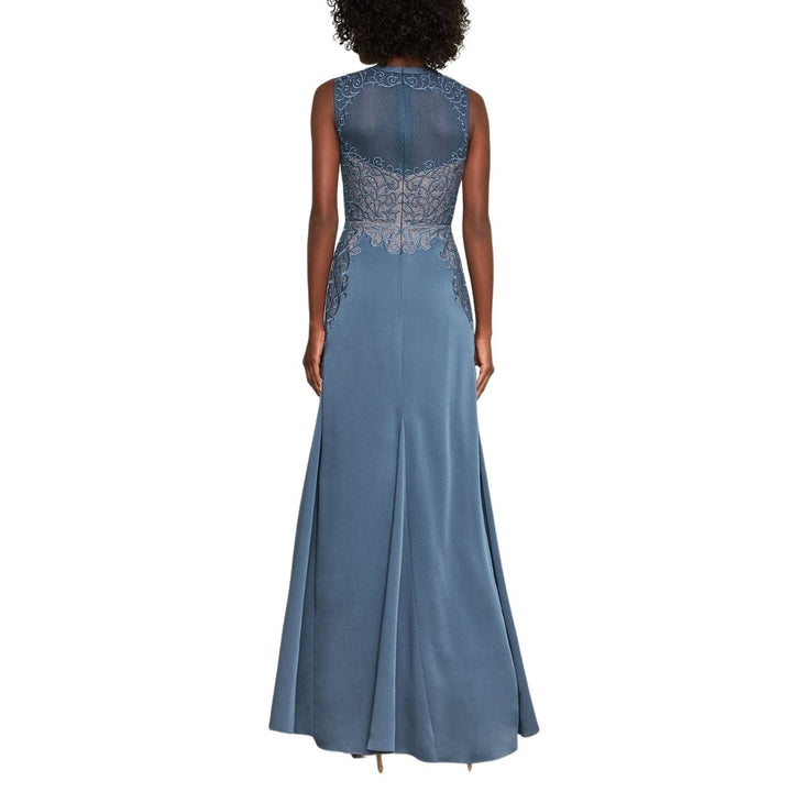Lace Embroidered Satin Gown