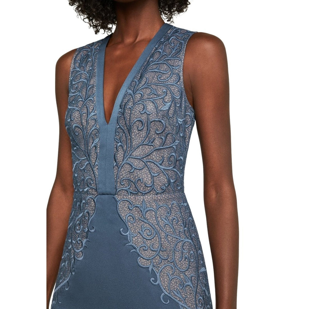 Lace Embroidered Satin Gown