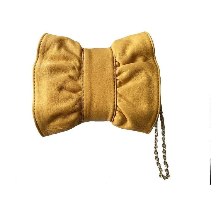 Leather Bow Wristlet