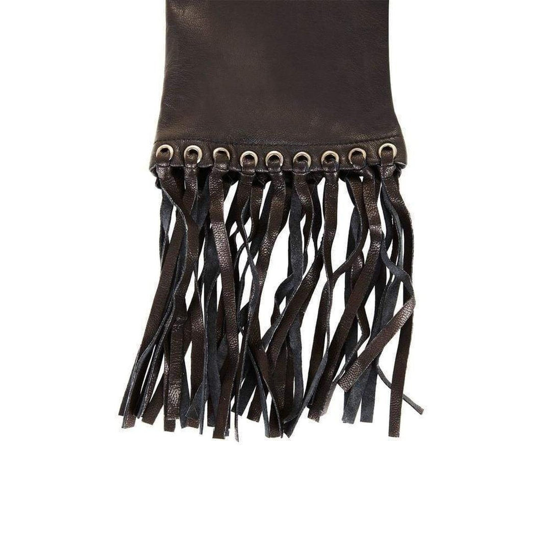 Leather Fringe Gloves