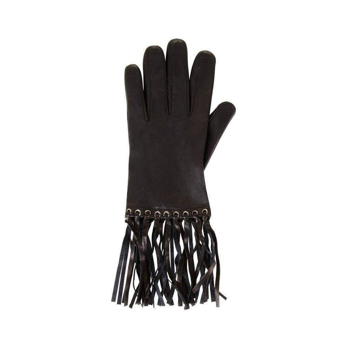 Leather Fringe Gloves
