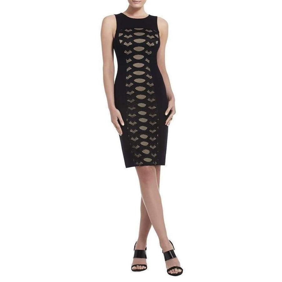 BCBGMAXAZRIA-Leona Lace Dress with Contrast Ponte Dress - Runway Catalog
