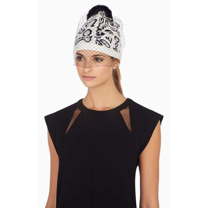 Leopard Print Veiled Beanie