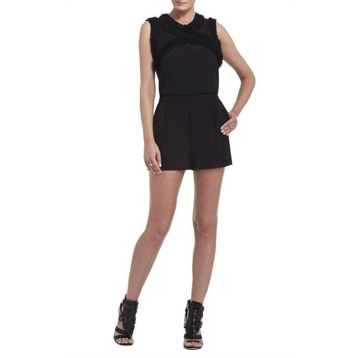 Lexxi Sleeveless Ruffle-Trim Romper