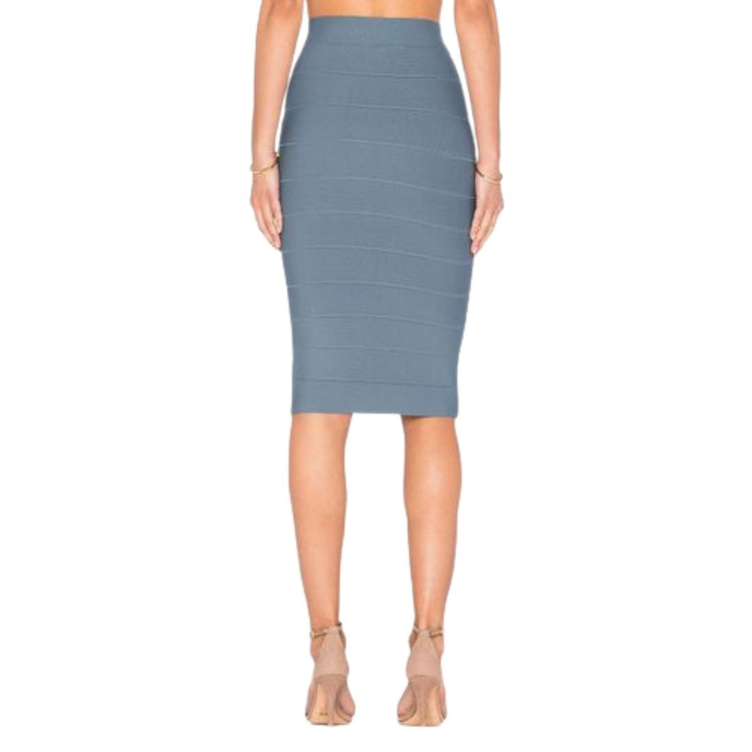 BCBGMAXAZRIA-Light Ash Leger Pencil Skirt - Runway Catalog