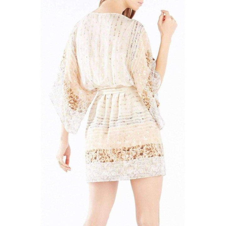 Lois Silk Paillette Striped Kimono Dress