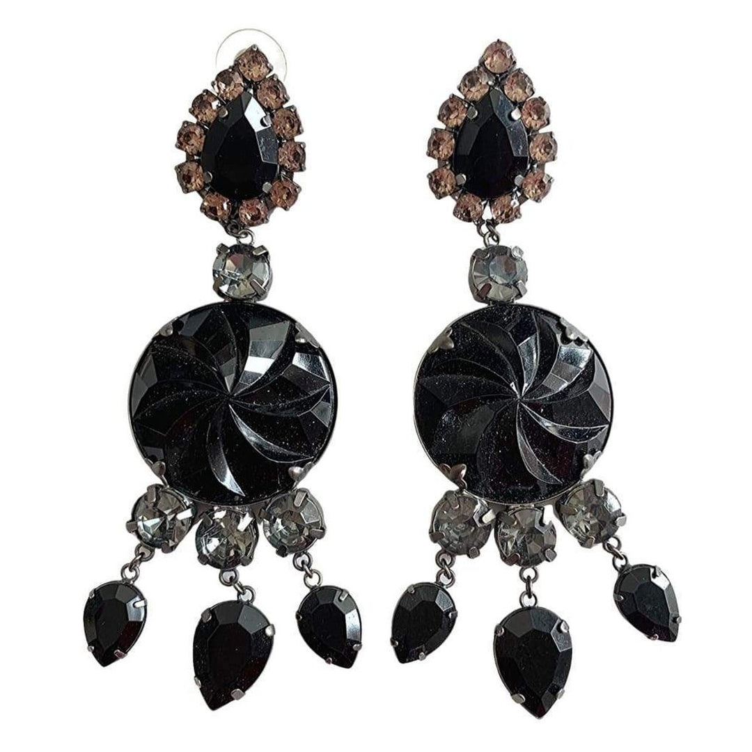 Long Glass Stone Earrings