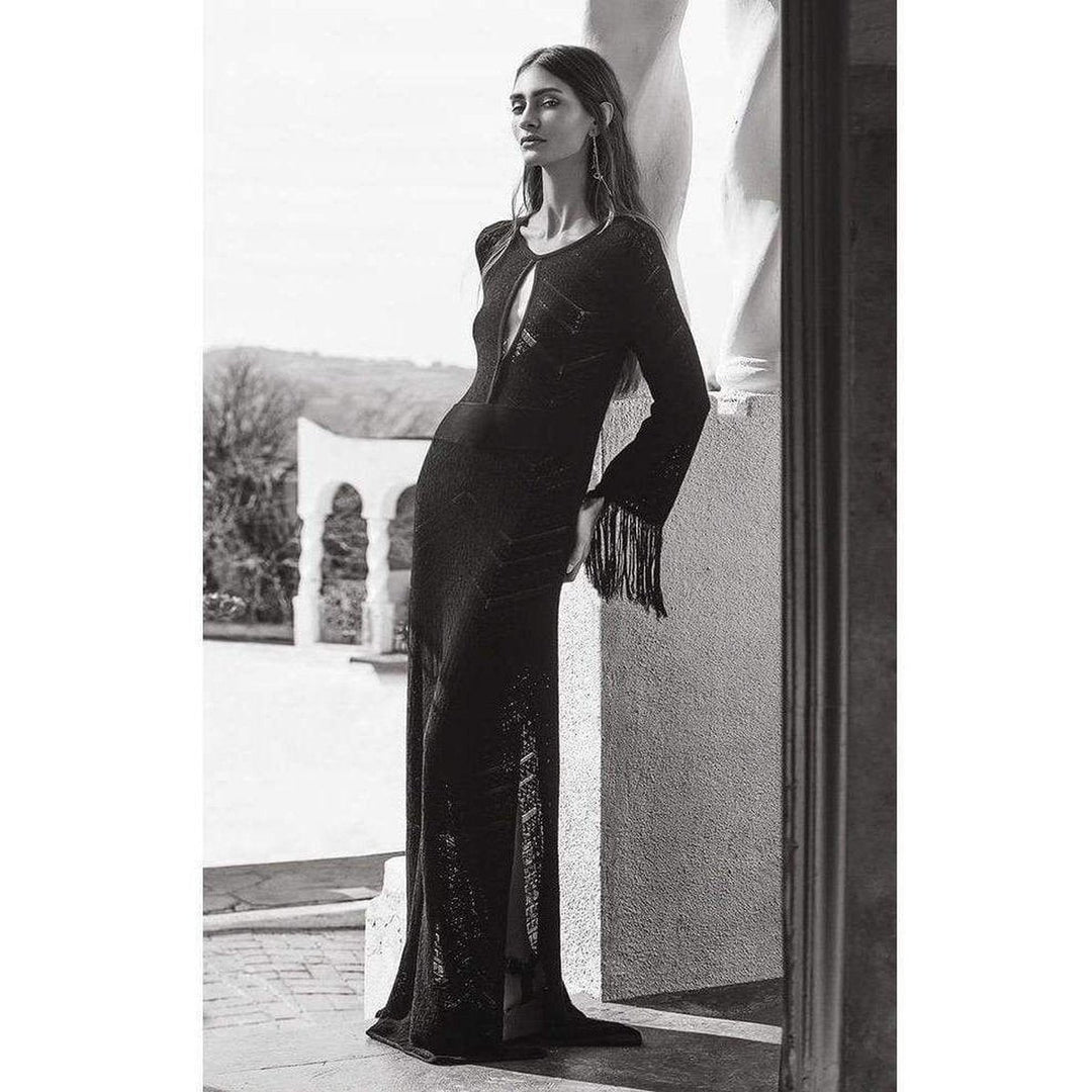 Loryn Cutout Pointelle Maxi Dress