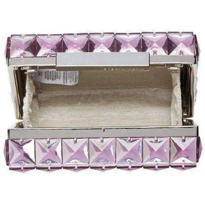 Lulu Square Purple Crystal Clutch Bag