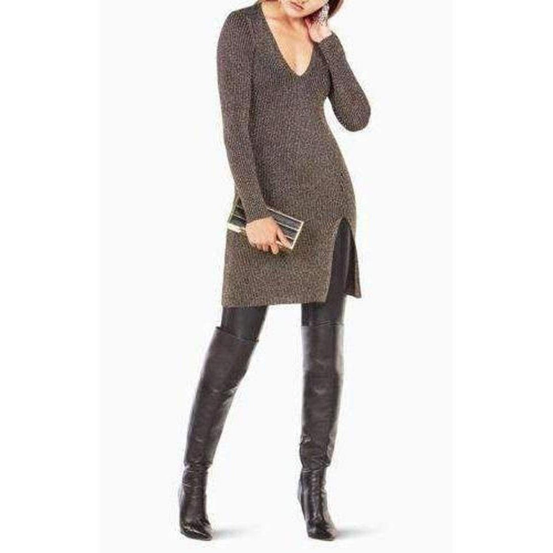 Macki Metallic V-Neck Tunic Dress