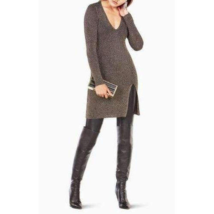 Macki Metallic V-Neck Tunic Dress