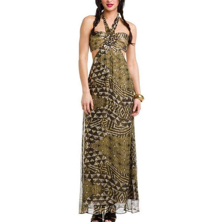 Maj Silk Blend Halter Maxi Dress