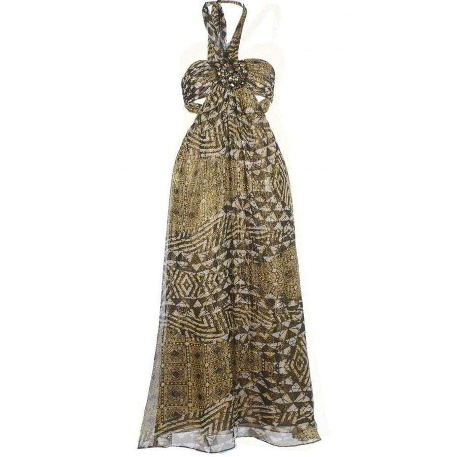 BCBGMAXAZRIA-Maj Silk Blend Halter Maxi Dress - Runway Catalog