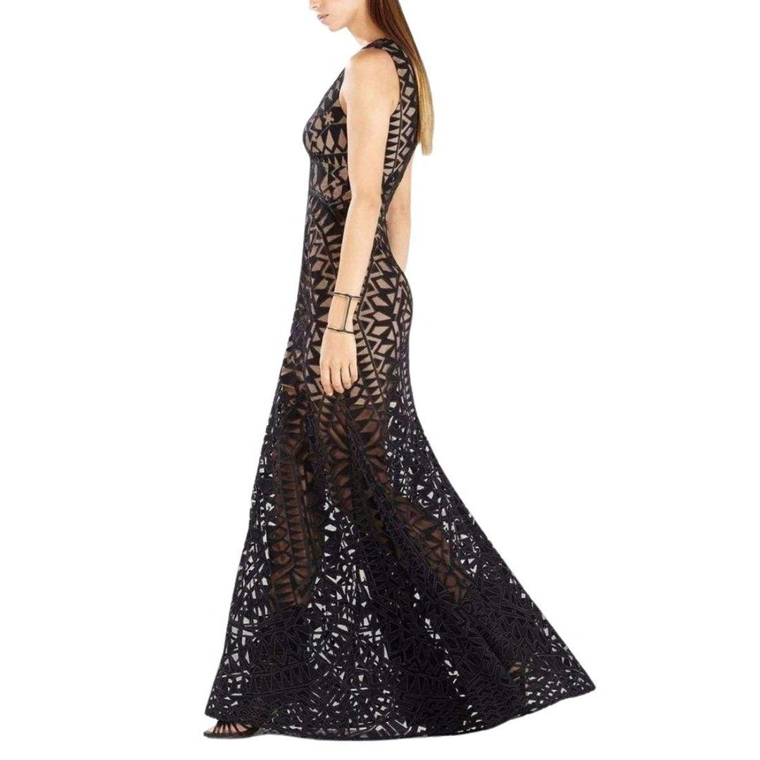 Maranda Burnout Lace Maxi Dress Gown