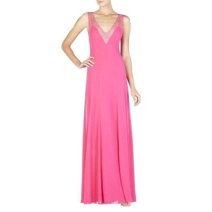 Embellished Plunging V-Neck Gown