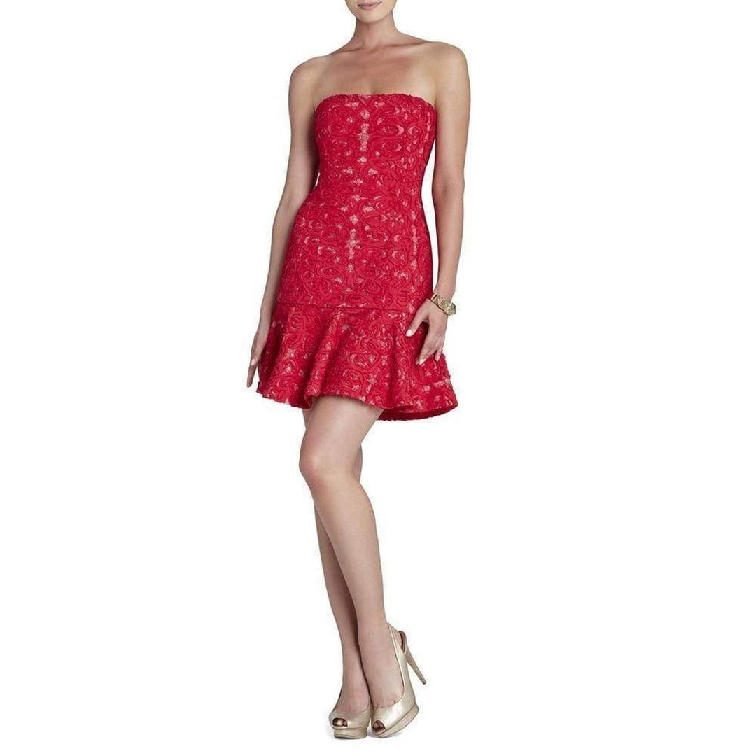 Marina Strapless Ruffle-Hem Dress