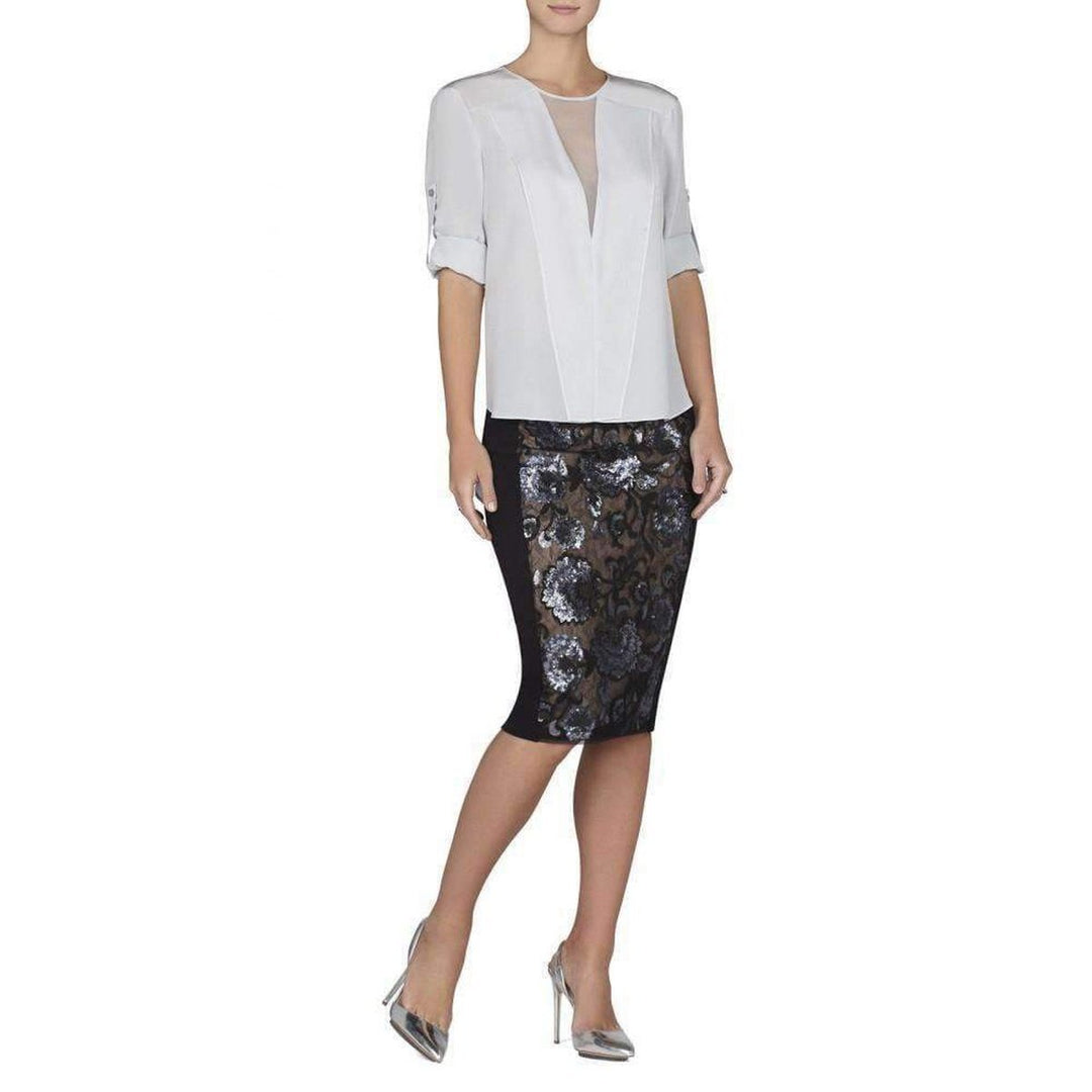 BCBGMAXAZRIA-Marrisa Draped-Front Blouse - Runway Catalog